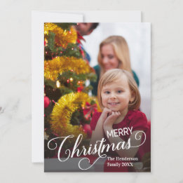 Merry Christmas Simple Custom Photo Card