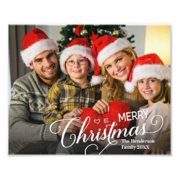 Merry Christmas Simple Custom Photo Print