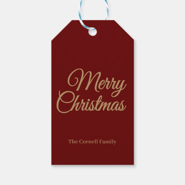 Merry Christmas simple  Gift Tags (Front)