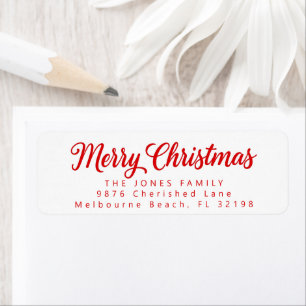 Merry Christmas Simple Hand Lettered Script Label