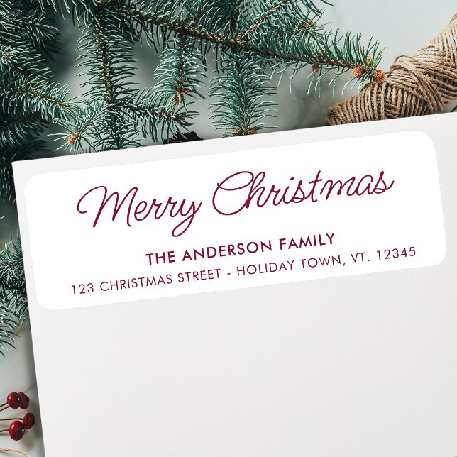 Merry Christmas Simple Holiday Return Address  (Creator Uploaded)