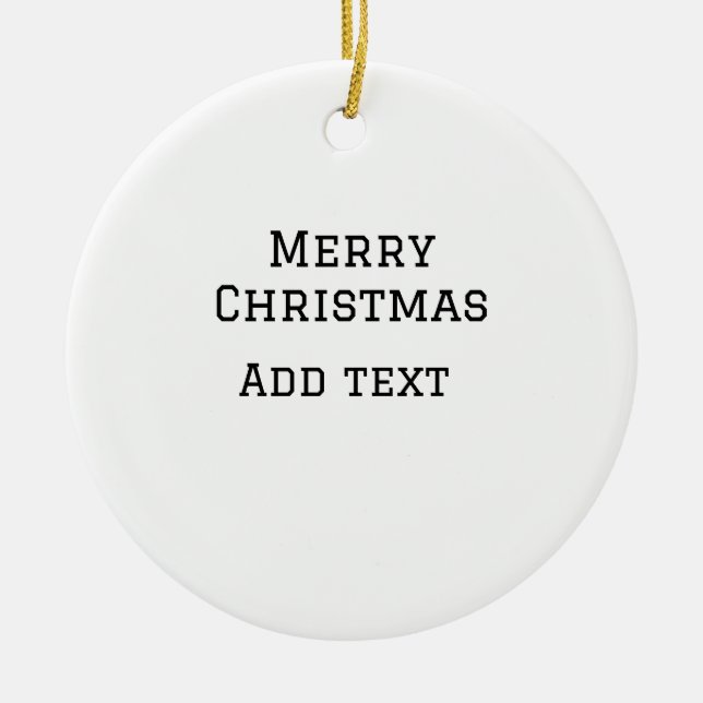 Merry Christmas simple minimal add name text moder Ceramic Tree Decoration (Front)