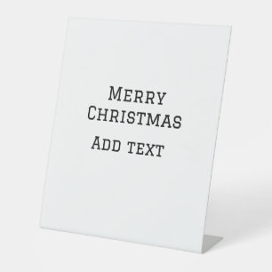 Merry Christmas simple minimal add name text moder Pedestal Sign