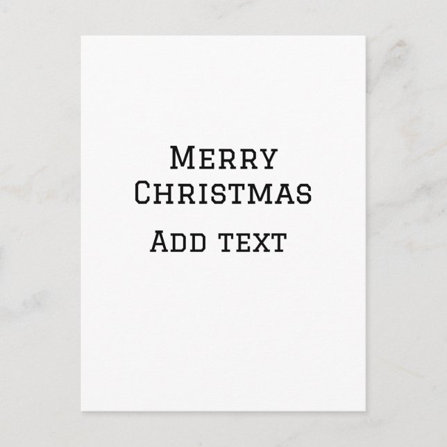 Merry Christmas simple minimal add name text moder Postcard (Front)