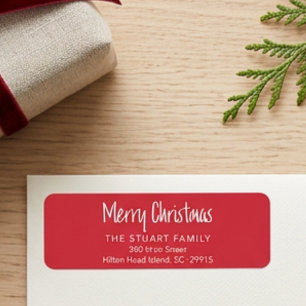 Merry Christmas Simple Modern Minimal Red Return