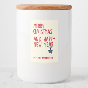 Merry Christmas Simple Modern Typography Food Label