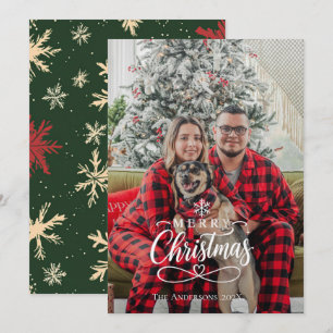 Merry Christmas simple one photo family Holiday Card