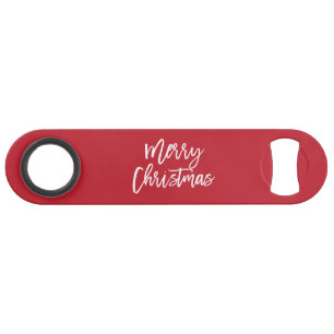 Merry Christmas Simple Red Bottle Opener