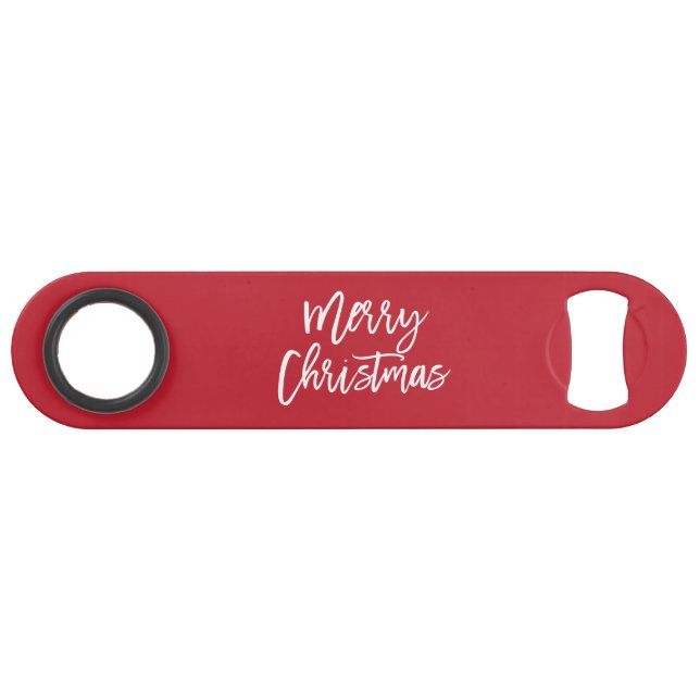 Merry Christmas Simple Red Bottle Opener (Front (Horizontal))