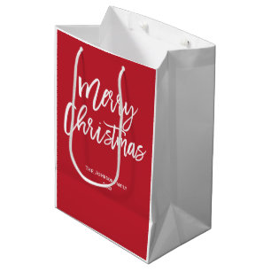 Merry Christmas Simple Red Gift Bags