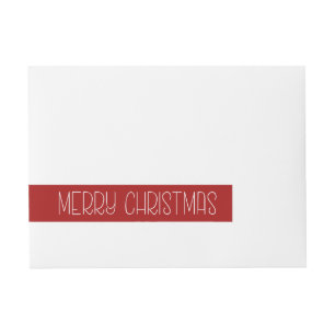 Merry Christmas Simple Red Hand Lettered Wraparound Address Label
