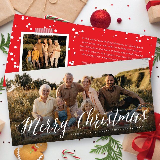 Merry Christmas Simple Script Minimalist Photo Holiday Card (Creator Uploaded)