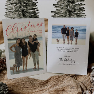 Merry Christmas simple script modern photo card