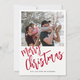 Merry Christmas simple script photo  Holiday Card