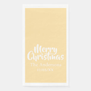 Merry Christmas Simple Stylish Modern Minimal Mono Napkin