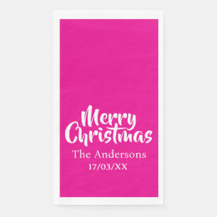 Merry Christmas Simple Stylish Modern Minimal Mono Napkin