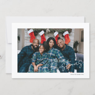 Merry Christmas Simple Typography Photo Holiday Card