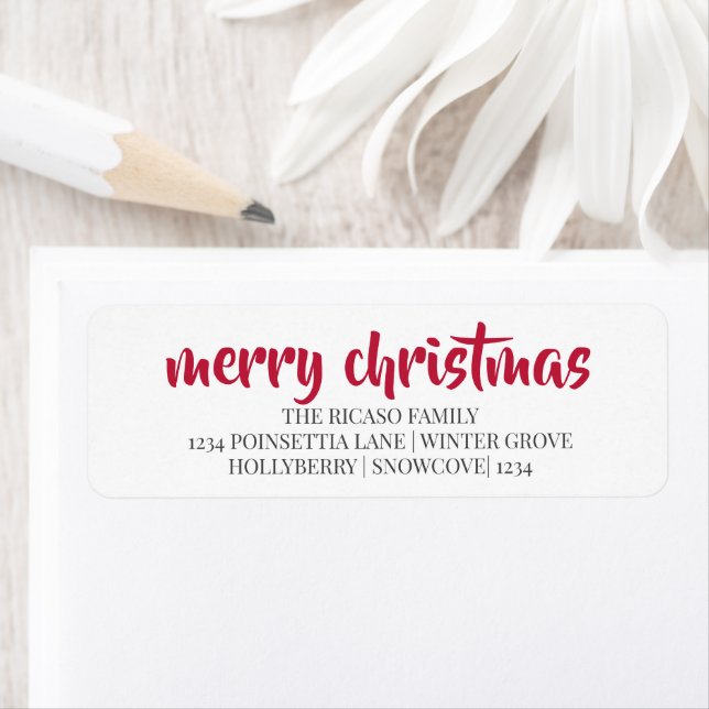 Merry Christmas Simple Typography Red And White (Insitu)