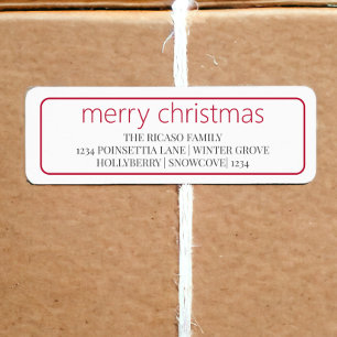 Merry Christmas Simple Typography Red And White