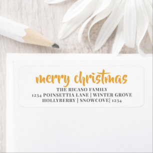 Merry Christmas Simple Typography Yellow And White