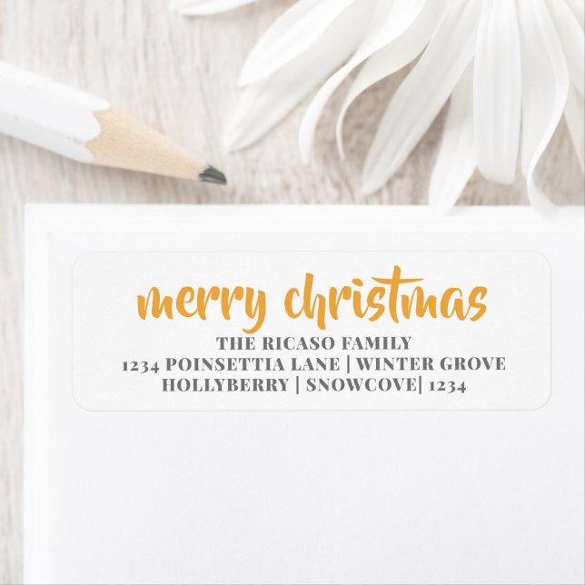Merry Christmas Simple Typography Yellow And White (Insitu)