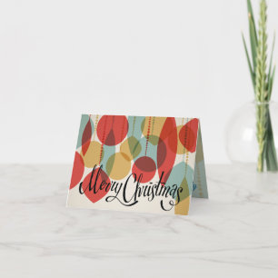 Merry Christmas Simplified Retro Ornaments Holiday Card
