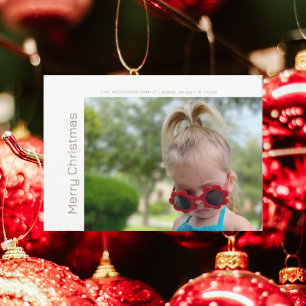 Merry Christmas Single Photo Flat Holiday Card