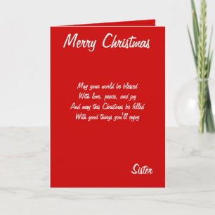Merry Christmas sister cards