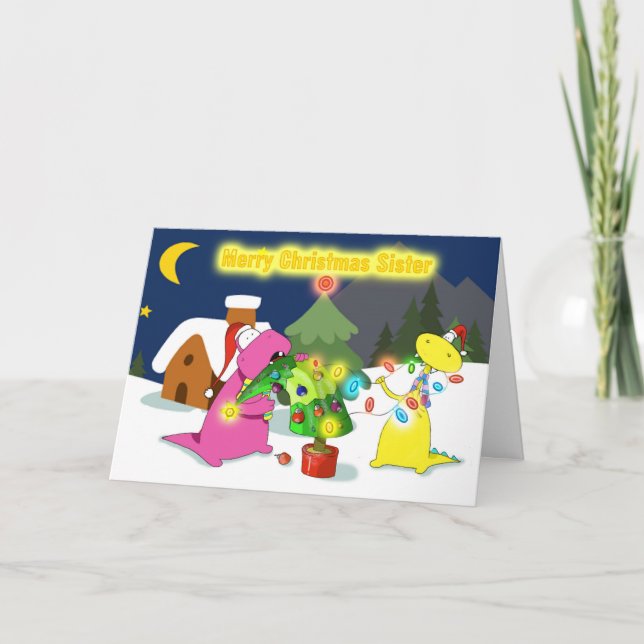 merry christmas sister holiday card (Front)