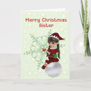 Merry Christmas Sister Holiday Card