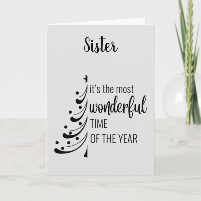 MERRY CHRISTMAS **SISTER*** WITH LOVE HOLIDAY CARD (Front)