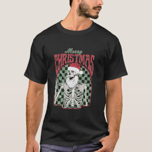 Merry Christmas Skeleton Santa Claus Vintage Xmas T-Shirt