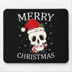 Merry Christmas Skeleton Skull Xmas Lights Men Wom Mouse Mat