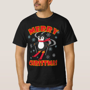 Merry Christmas Skiing Penguin T-Shirt
