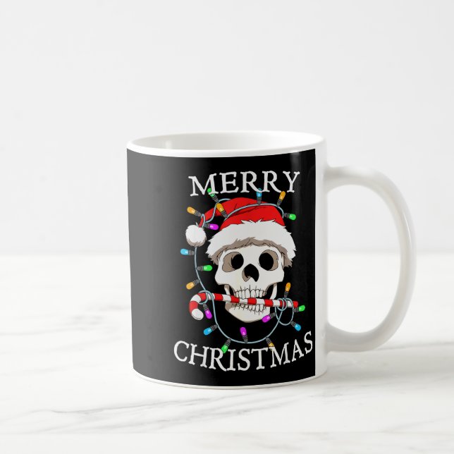 Merry Christmas Skull Skeleton Men Women  Coffee Mug (Right)
