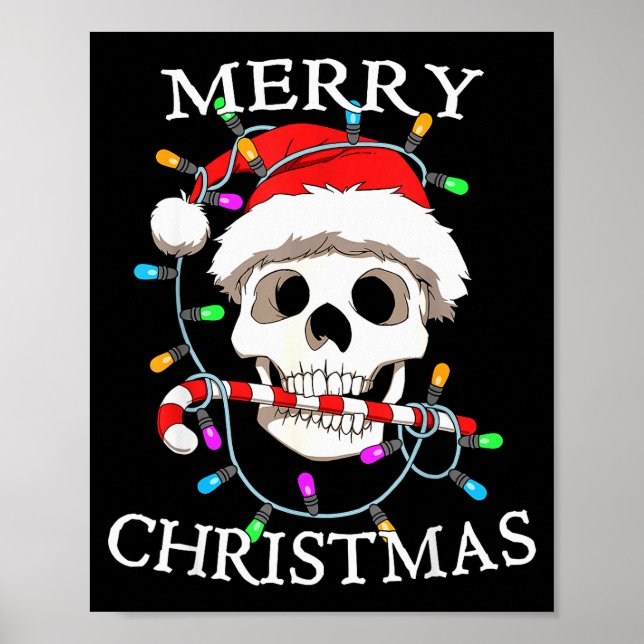 Merry Christmas Skull Skeleton Men Women  Poster (Front)