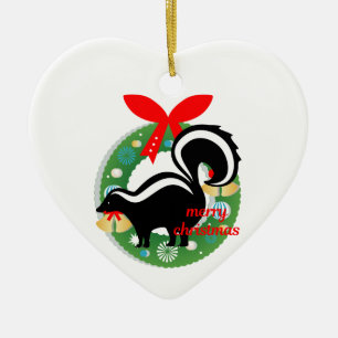 merry christmas skunk ceramic tree decoration