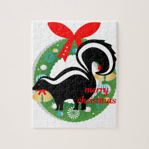 merry christmas skunk jigsaw puzzle