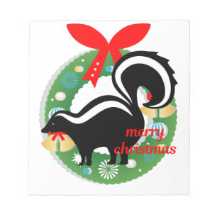 merry christmas skunk notepad