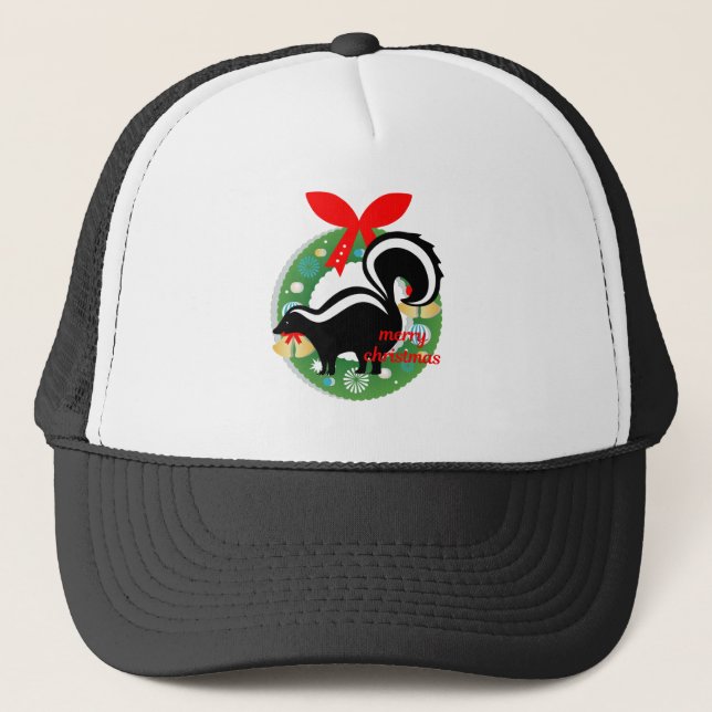 merry christmas skunk trucker hat (Front)