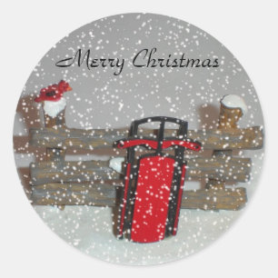 Merry Christmas Sled Sticker