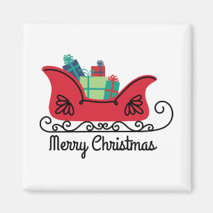 Merry Christmas Sleigh Magnet