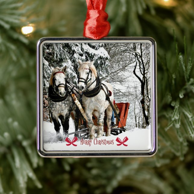 Merry Christmas! Sleigh Ride in the Country Metal Tree Decoration (Tree)