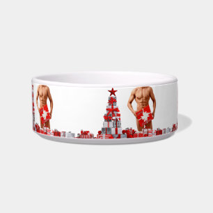 Merry Christmas SlipperyJoe red white silver gift Bowl