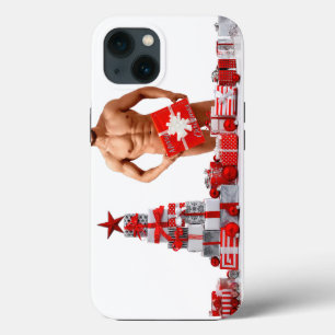 Merry Christmas SlipperyJoe red white silver gift iPhone 13 Case