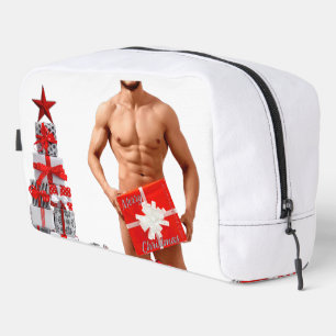 Merry Christmas SlipperyJoe red white silver gift  Dopp Kit