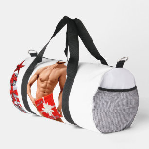 Merry Christmas SlipperyJoe red white silver gift Duffle Bag