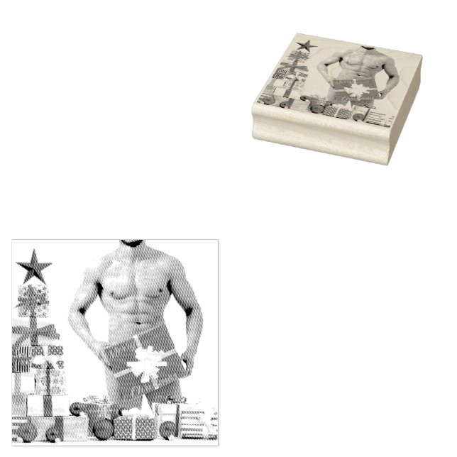 Merry Christmas SlipperyJoe red white silver gift  Rubber Stamp (Stamped)