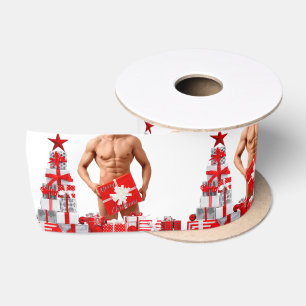 Merry Christmas SlipperyJoe red white silver gift Satin Ribbon