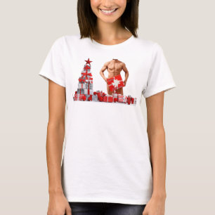 Merry Christmas SlipperyJoe red white silver gift T-Shirt